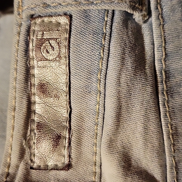 Girl's Lei Alexa Low-rise Slimboot Lt Blue Jeans Rhinestones Embroider Sz 4 - Picture 6 of 10